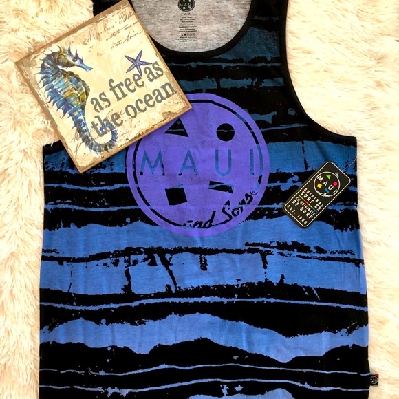 Men’s Summer Maui Tank Top Beach Boating Surf Camp - Picture 2 of 11